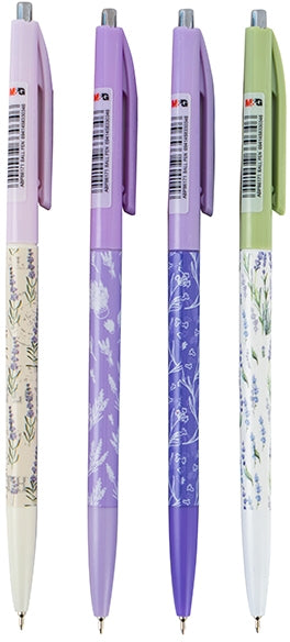 Pix retractabil Lavander, diverse culori, scriere albastra, 0.38 mm, M&G