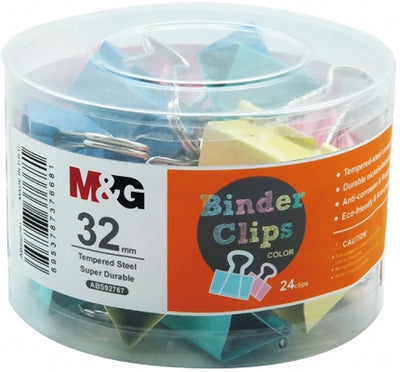 Clips colorat 32mm, 24 bucati/cutie M&G