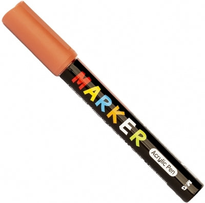 Marker cu vopsea acrilica, varf rotund, 2mm, portocaliu, M&G