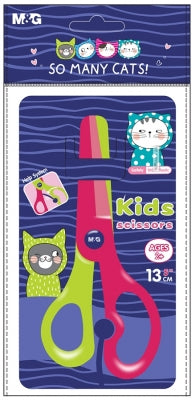 Foarfeca So many cats, lame 13cm din plastic, diverse combinatii de culori, ambalaj din OPP M&G