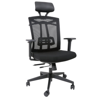 Scaun de birou mesh KOBE H - negru/negru