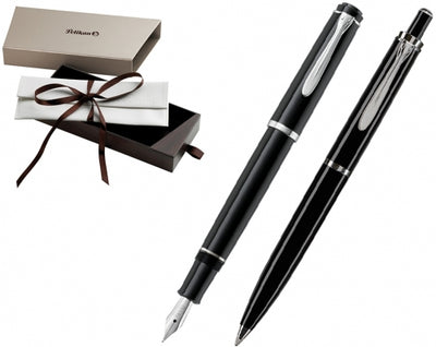 Set stilou Classic P205 penita M + pix Classic K205 negru Pelikan