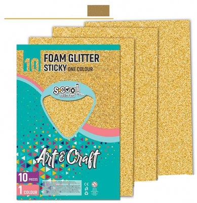 Hartie buretata adeziva cu slipici aurie 10 buc/set S-Cool