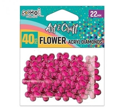 Accesorii Craft, floricele acril, 22 mm, 40 buc/set, S-Cool