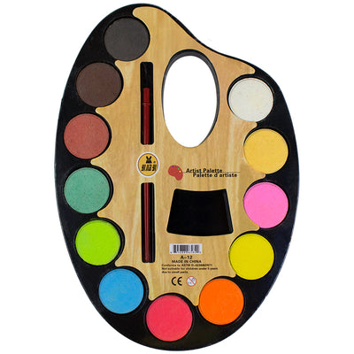 Acuarele 12 culori, paleta medie cu pensula ARTIST