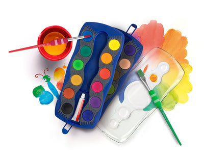 ACUARELE 24 CULORI ALBASTRE CONNECTOR FABER-CASTELL