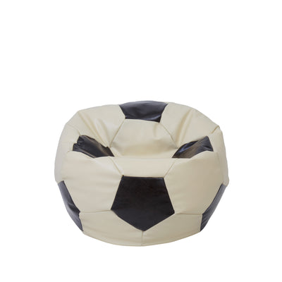 Fotoliu puf Baby Ball - imitatie piele - crem/wenge