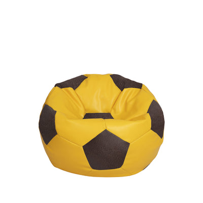 Fotoliu puf Baby Ball - imitatie piele - galben/maro
