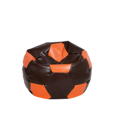 Fotoliu puf Baby Ball - imitatie piele - maro/portocaliu