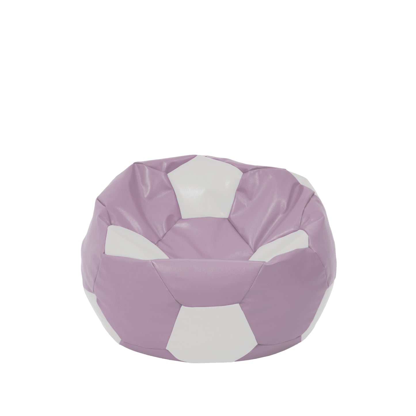 Fotoliu puf Baby Ball - imitatie piele - mov/alb