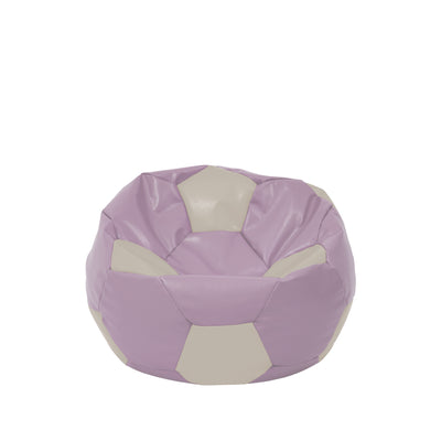 Fotoliu puf Baby Ball - imitatie piele - mov/crem