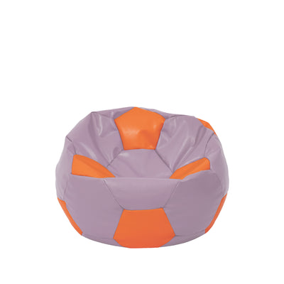 Fotoliu puf Baby Ball - imitatie piele - mov/portocaliu