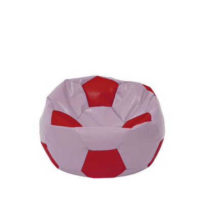 Fotoliu puf Baby Ball - imitatie piele - mov/rosu