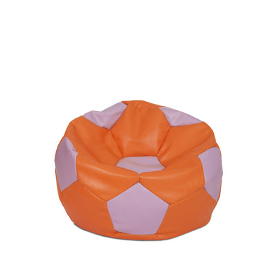 Fotoliu puf Baby Ball - imitatie piele - portocaliu/mov