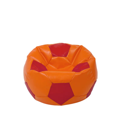 Fotoliu puf Baby Ball - imitatie piele - portocaliu/rosu