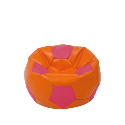 Fotoliu puf Baby Ball - imitatie piele - portocaliu/roz