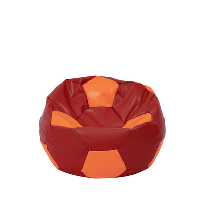 Fotoliu puf Baby Ball - imitatie piele - rosu/portocaliu