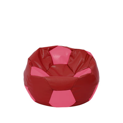 Fotoliu puf Baby Ball - imitatie piele - rosu/roz
