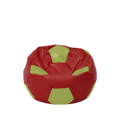 Fotoliu puf Baby Ball - imitatie piele - rosu/verde