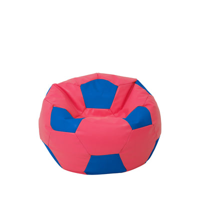 Fotoliu puf Baby Ball - imitatie piele - roz/albastru