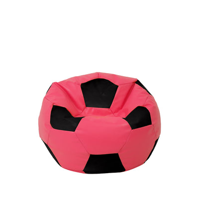 Fotoliu puf Baby Ball - imitatie piele - roz/negru