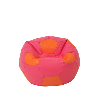 Fotoliu puf Baby Ball - imitatie piele - roz/portocaliu