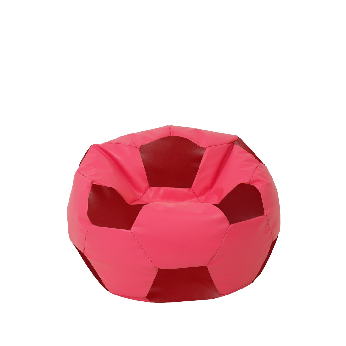 Fotoliu puf Baby Ball - imitatie piele - roz/rosu