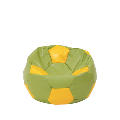 Fotoliu puf Baby Ball - imitatie piele - verde/galben