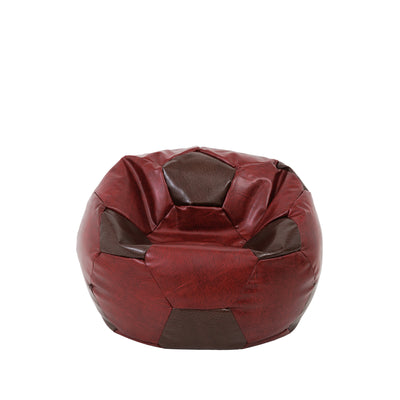 Fotoliu puf Baby Ball - imitatie piele - bordo/maro