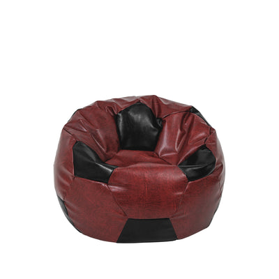 Fotoliu puf Baby Ball - imitatie piele - bordo/negru