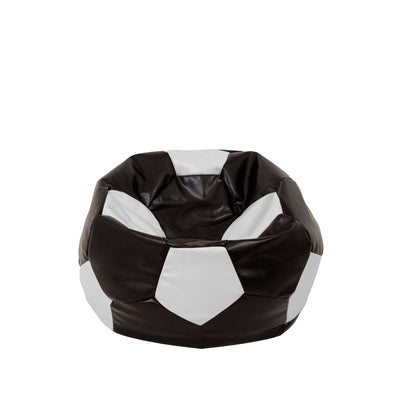 Fotoliu puf Baby Ball - imitatie piele - wenge/alb