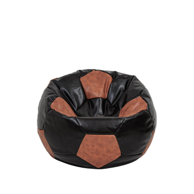 Fotoliu puf Baby Ball - imitatie piele - wenge/coniac