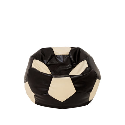 Fotoliu puf Baby Ball - imitatie piele - wenge/crem