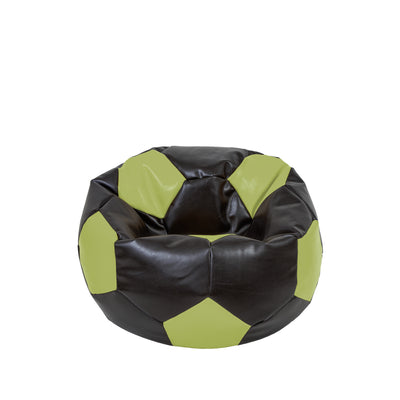 Fotoliu puf Baby Ball - imitatie piele - wenge/verde
