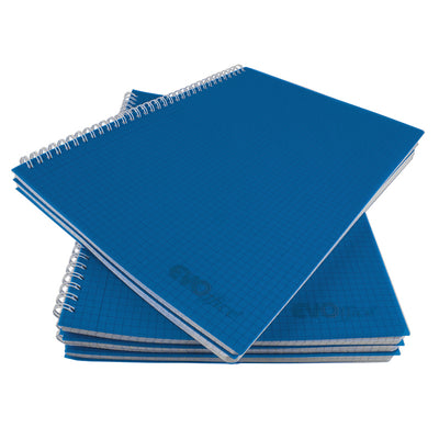 Caiet A4 cu spira metalica, microperforatii si coperti plastic, 100 file matematica EVOffice