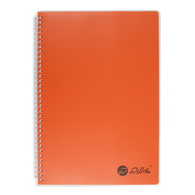 Caiet A4 cu spira plastic, microperforatii si coperti din plastic, 120 file dictando Willgo