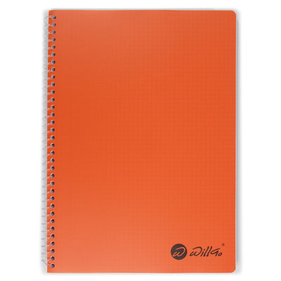 Caiet A4 cu spira plastic, microperforatii si coperti din plastic, 120 file matematica Willgo