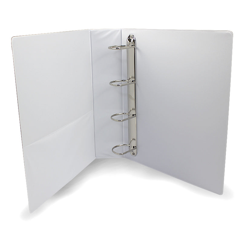 Caiet mecanic alb cu buzunar A4, 4 inele D51, cotor 75 mm