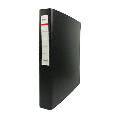 Caiet mecanic carton plastifiat negru A4, 2 inele EVOffice