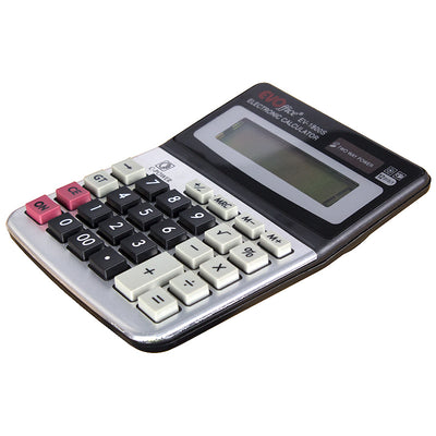 Calculator 12 dgt, 11*14.5 cm, front metalic  EVOffice