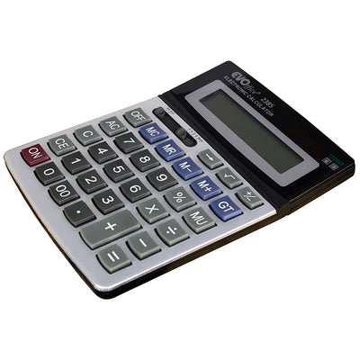 Calculator 12 dgt , 14.2*19.7 cm, front metalic si ecran rabatabil  EVOffice