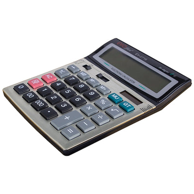 Calculator 16 dgt, 15.5*21 cm, front metalic EVOffice