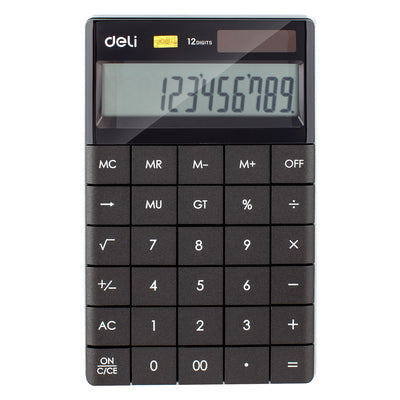 CALCULATOR BIROU 12DIG MODERN NEGRU DELI