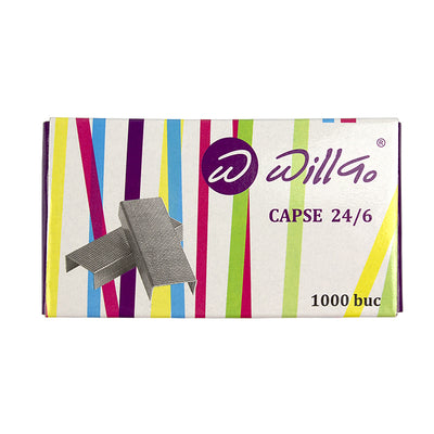 Capse 24/6, 1000 buc/cutie Willgo