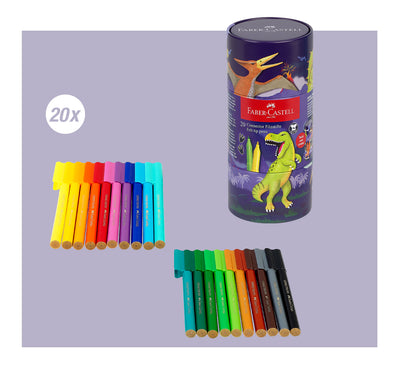 CARIOCA 20 CULORI DINOZAURI CONNECTOR FABER-CASTELL