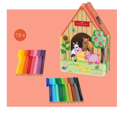 CARIOCA 18 CULORI FERMA ANIMALELOR CONNECTOR FABER-CASTELL