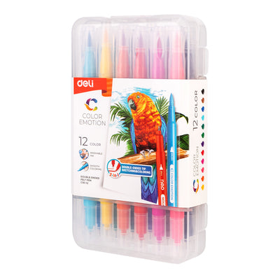 CARIOCI CU VARF PENSULA 12 CULORI CUTIE PLASTIC DELI