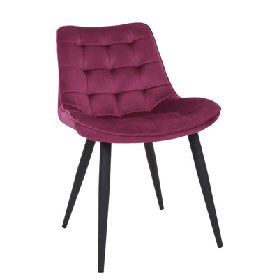 Scaun Carla - cadru negru - catifea bordo