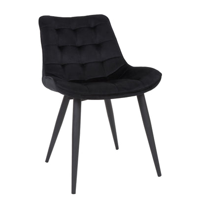 Scaun Carla - cadru negru - catifea negru