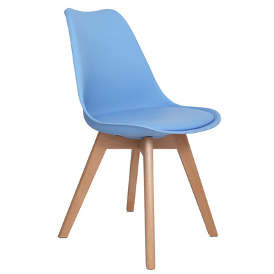 Scaun Celia - cadru lemn - imitatie piele albastru